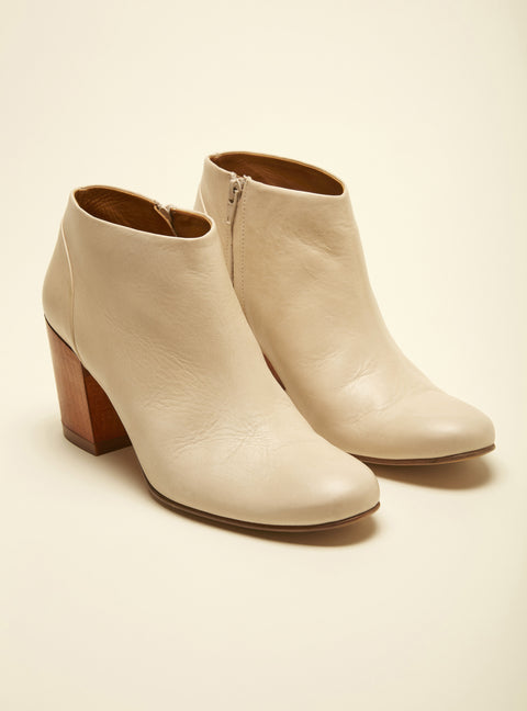 Bottines Blanches En Cuir